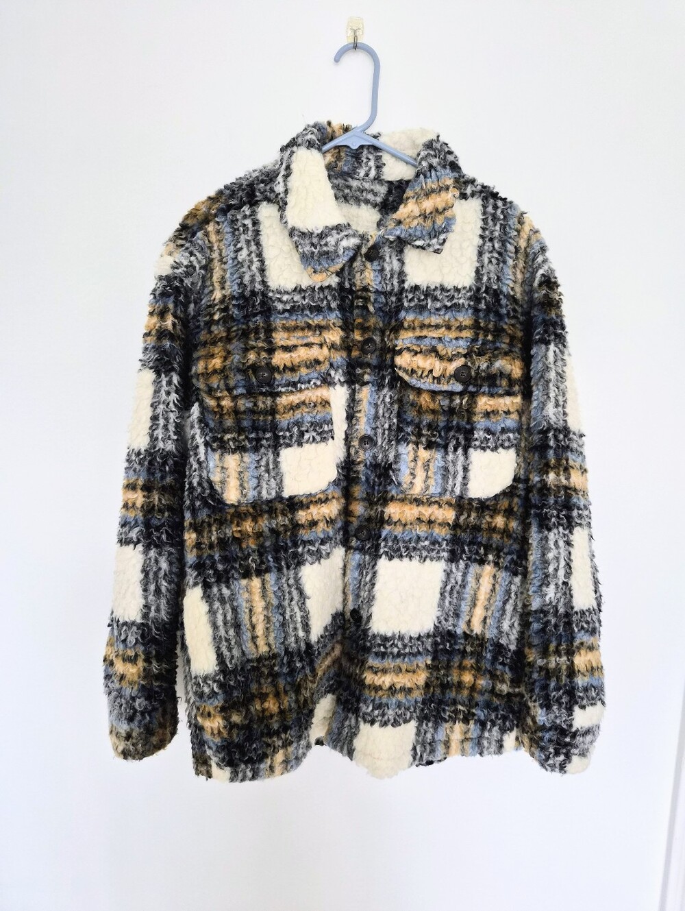Zara Plaid Shearling Jacket Shacket